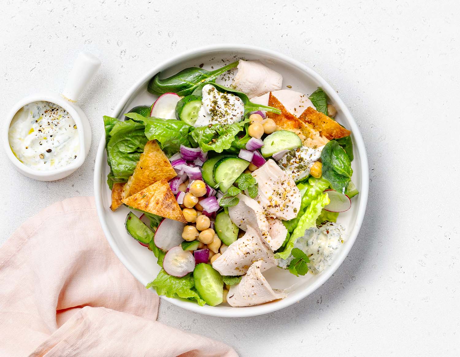 Зелёный салат фаттуш